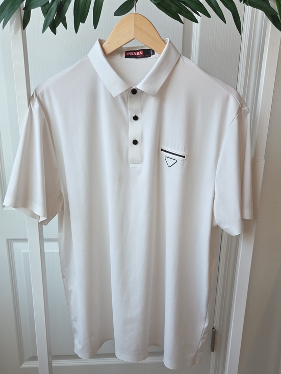 Prada Other - Prada White Polo Shirt Size xxl Men's Luxury Short-Sleeve Collared Tee